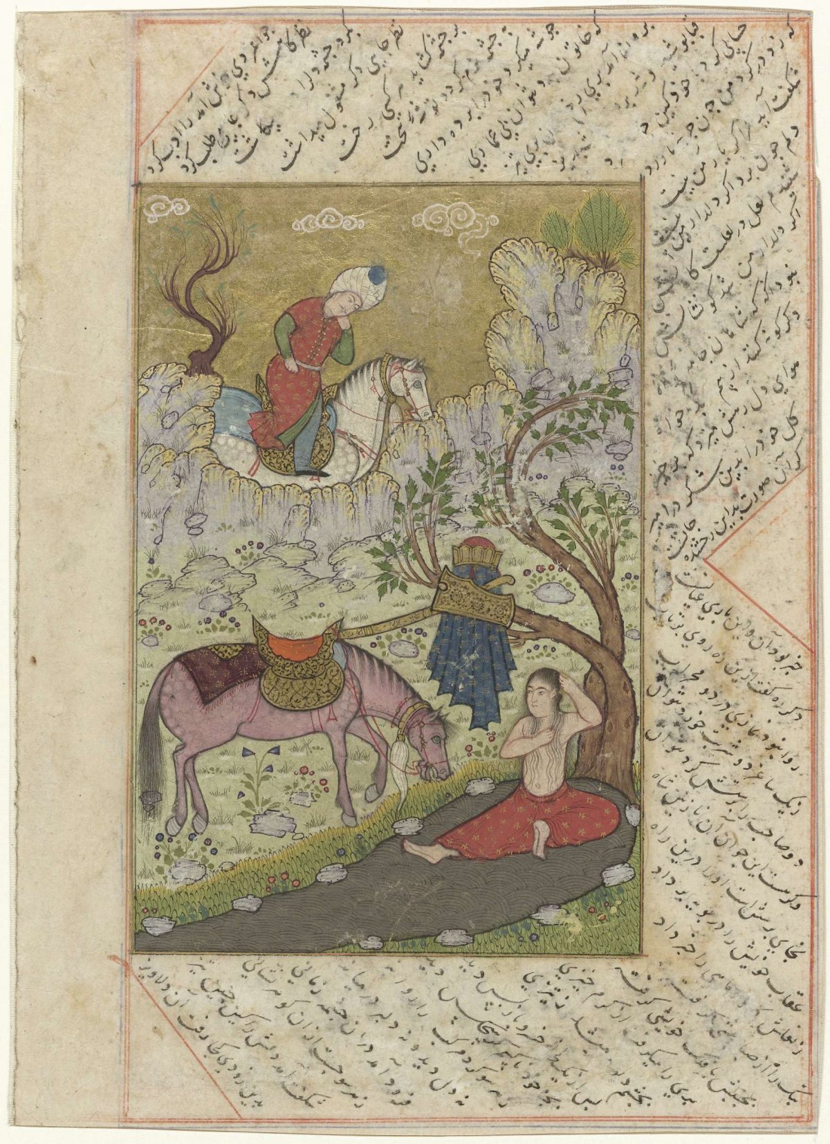 Woman, resting under a tree, anonymous, 1500 - 1600