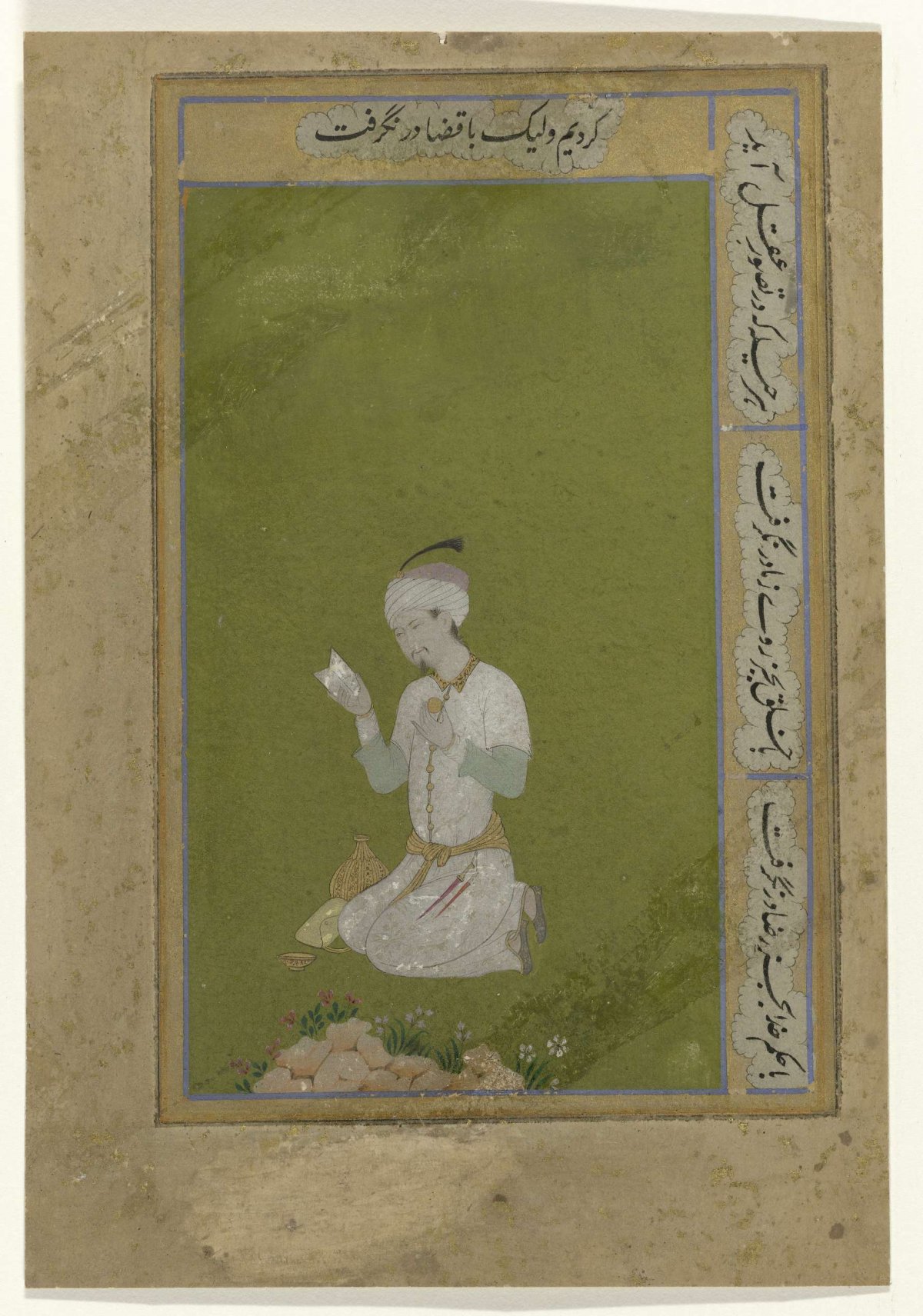 Seated nobleman with letter in hand, anonymous, 1600 - 1625