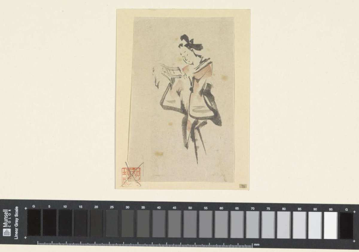 Sketch of a woman reading, anonymous, 1800 - 1900