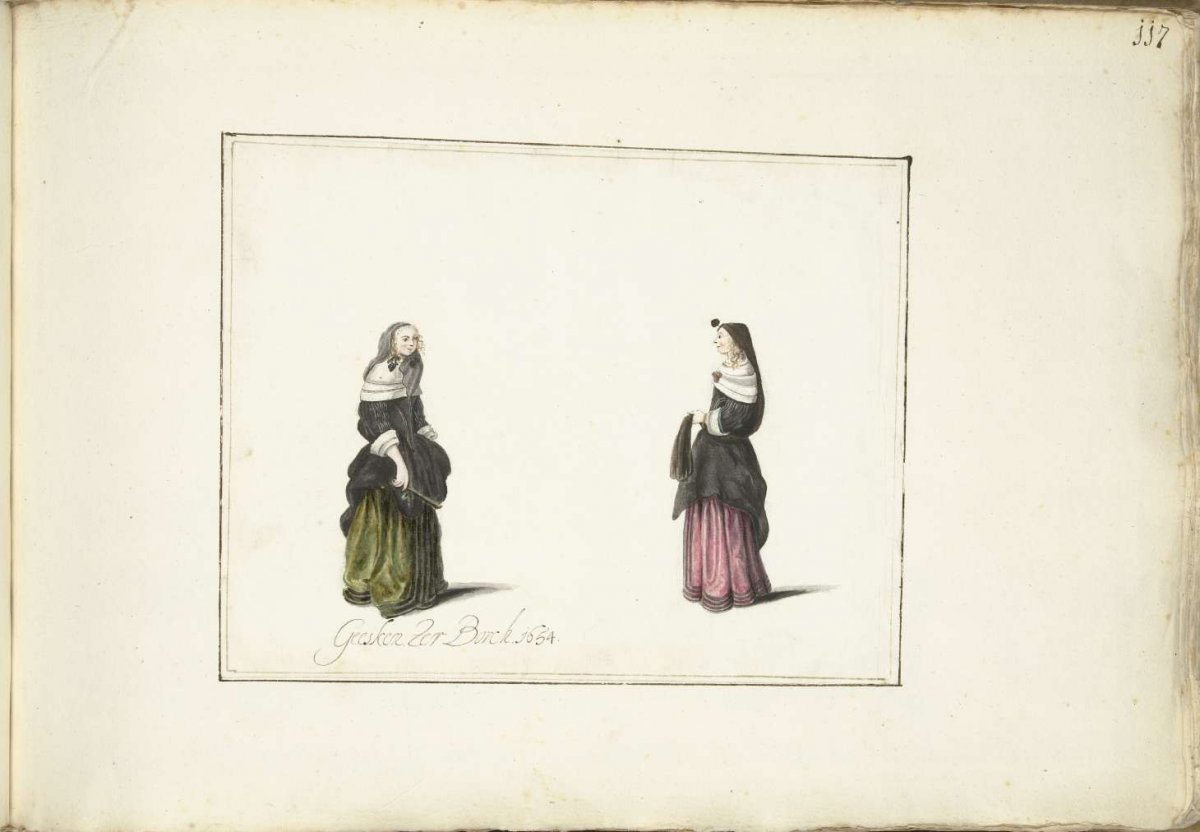 Two standing women, Gesina ter Borch, 1654