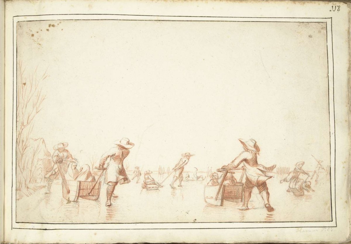 Winter scene on the ice, Harmen ter Borch, 1648 - 1677