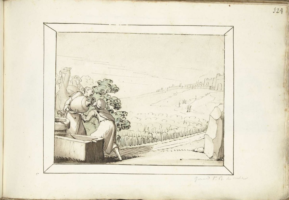 Rebecca and Elijah at the well, Gerard ter Borch (I), c. 1610