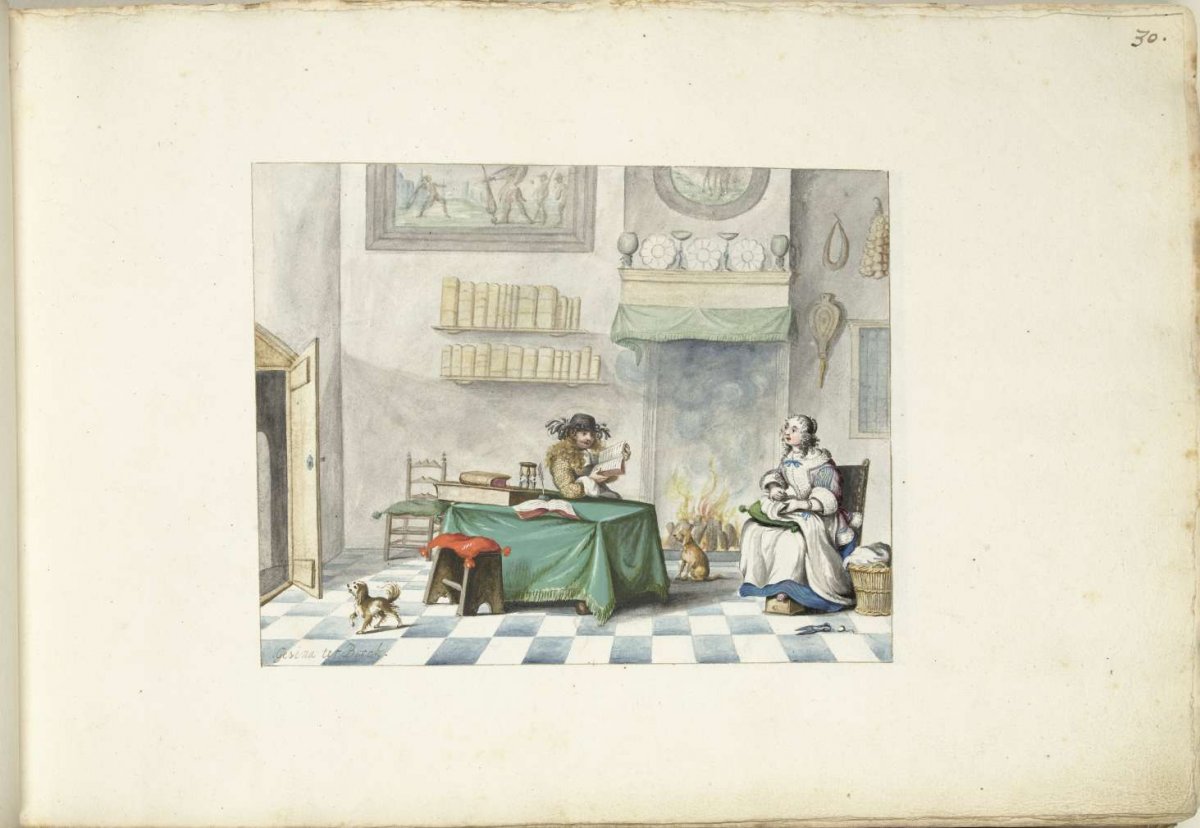 Gentleman reading to a lady, Gesina ter Borch, c. 1660 - c. 1661