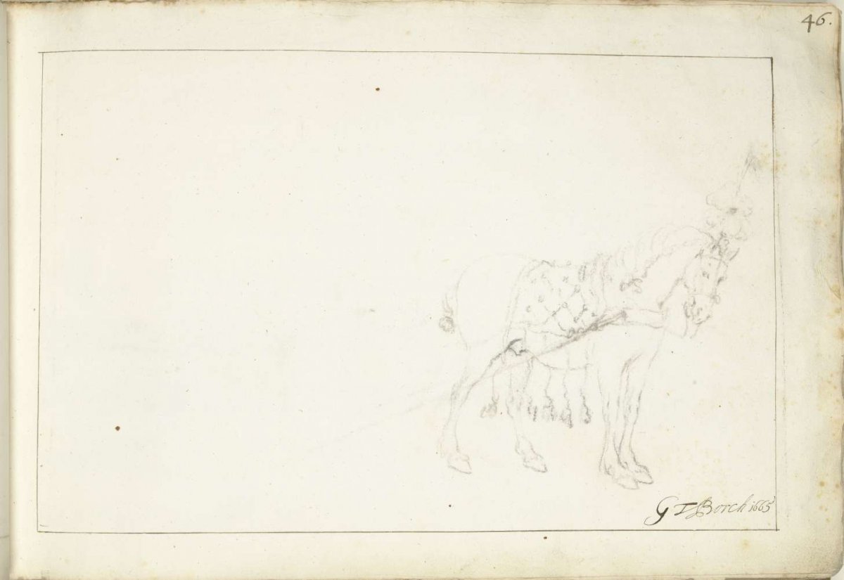 Horse, to the right, Gerard ter Borch (II), 1665