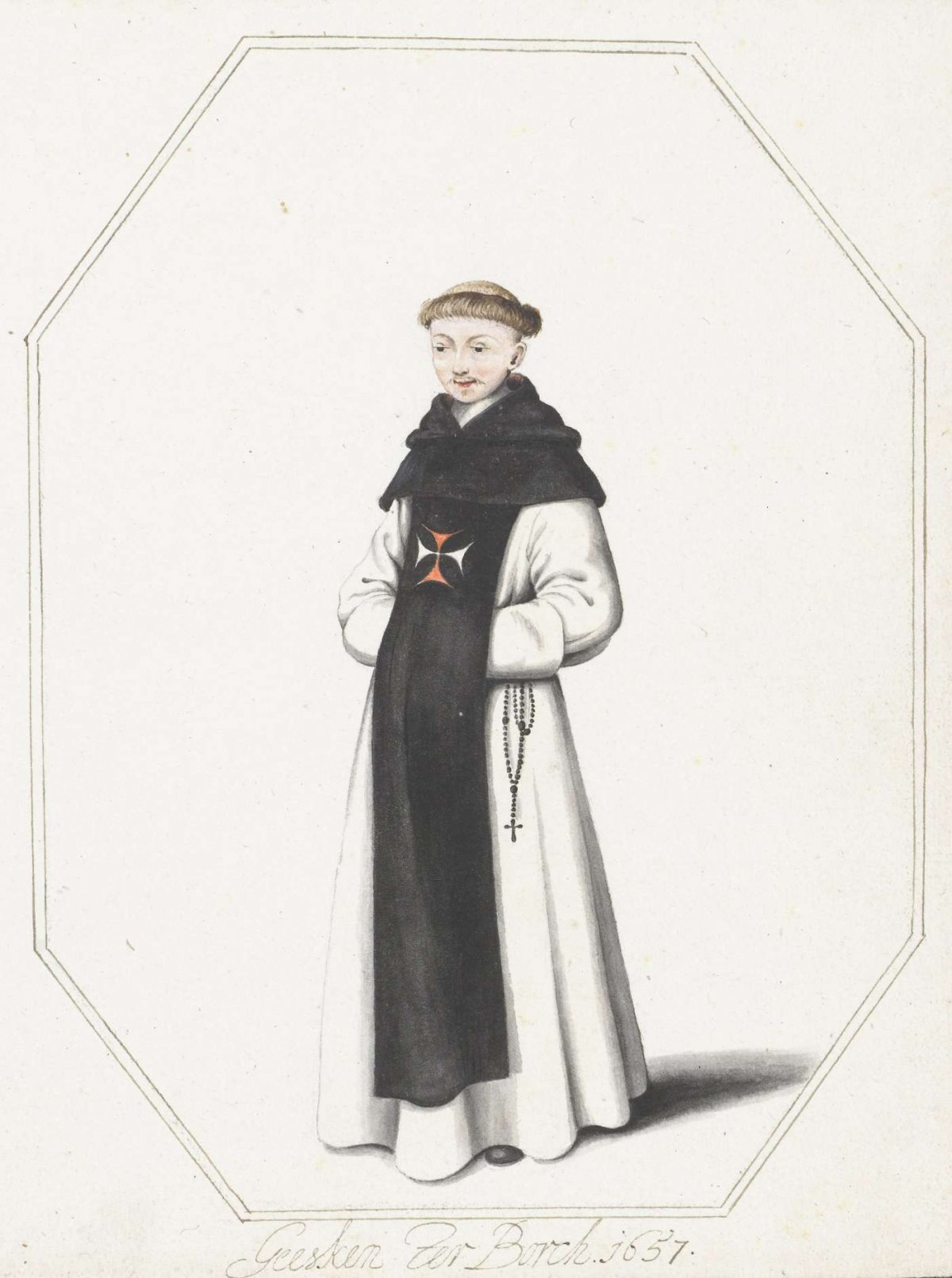 Standing brother, Gesina ter Borch, 1657