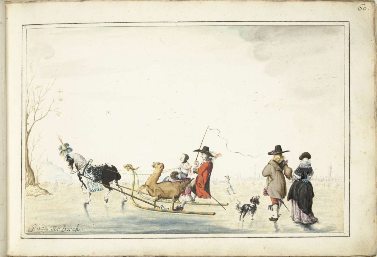 Sled on the ice, Gesina ter Borch, after 1656 - c. 1687