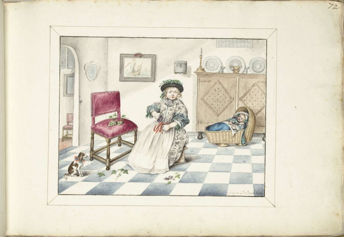 Gerrit and Cornelis Schellinger as children, Gesina ter Borch, 1672