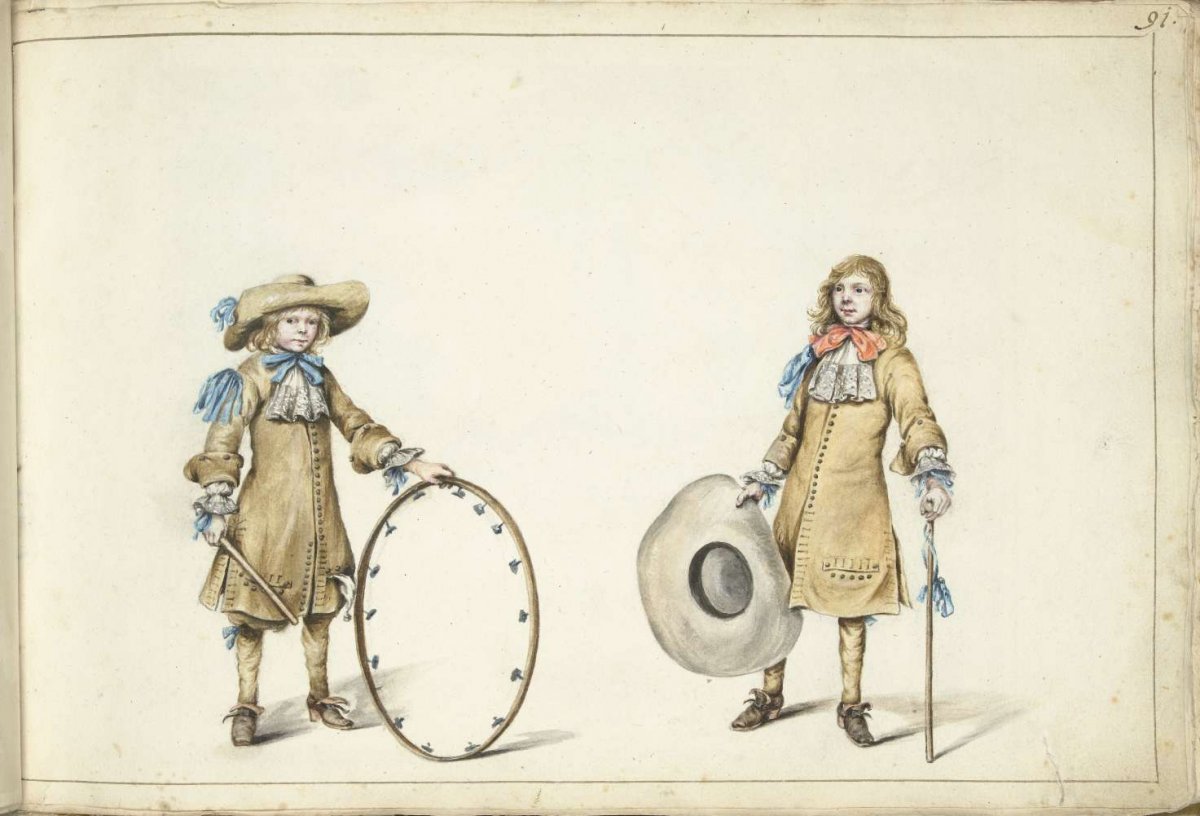 Gerrit and Cornelis Schellinger as children, Gesina ter Borch, c. 1675 - c. 1685