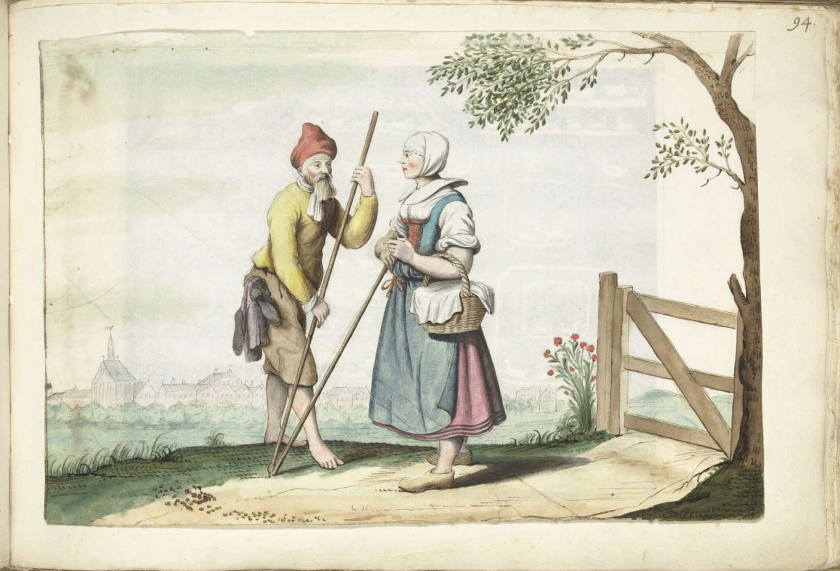 Boerenpaar in gesprek, Gesina ter Borch, 1654