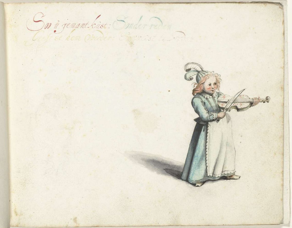 Child playing the violin, Gesina ter Borch, c. 1650