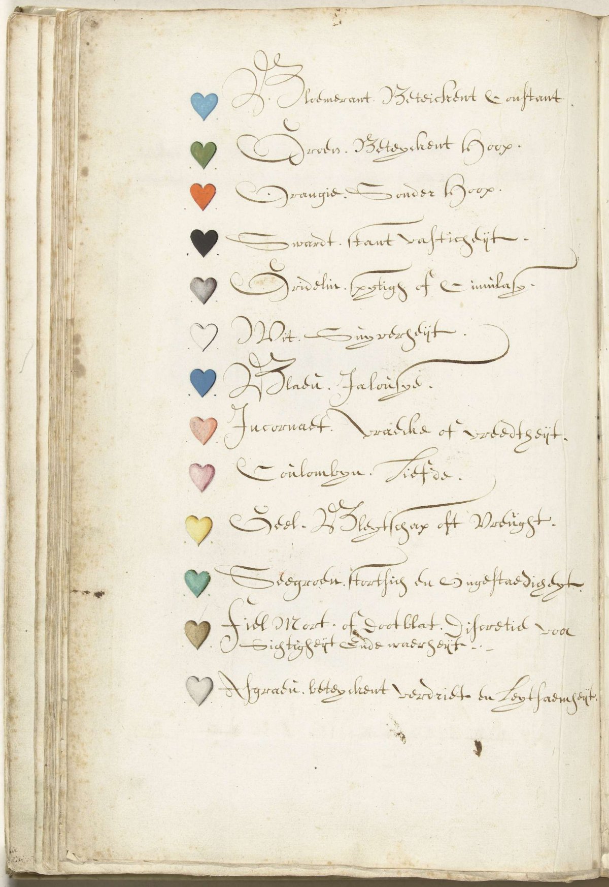 List of color symbols, Harmen ter Borch, c. 1659