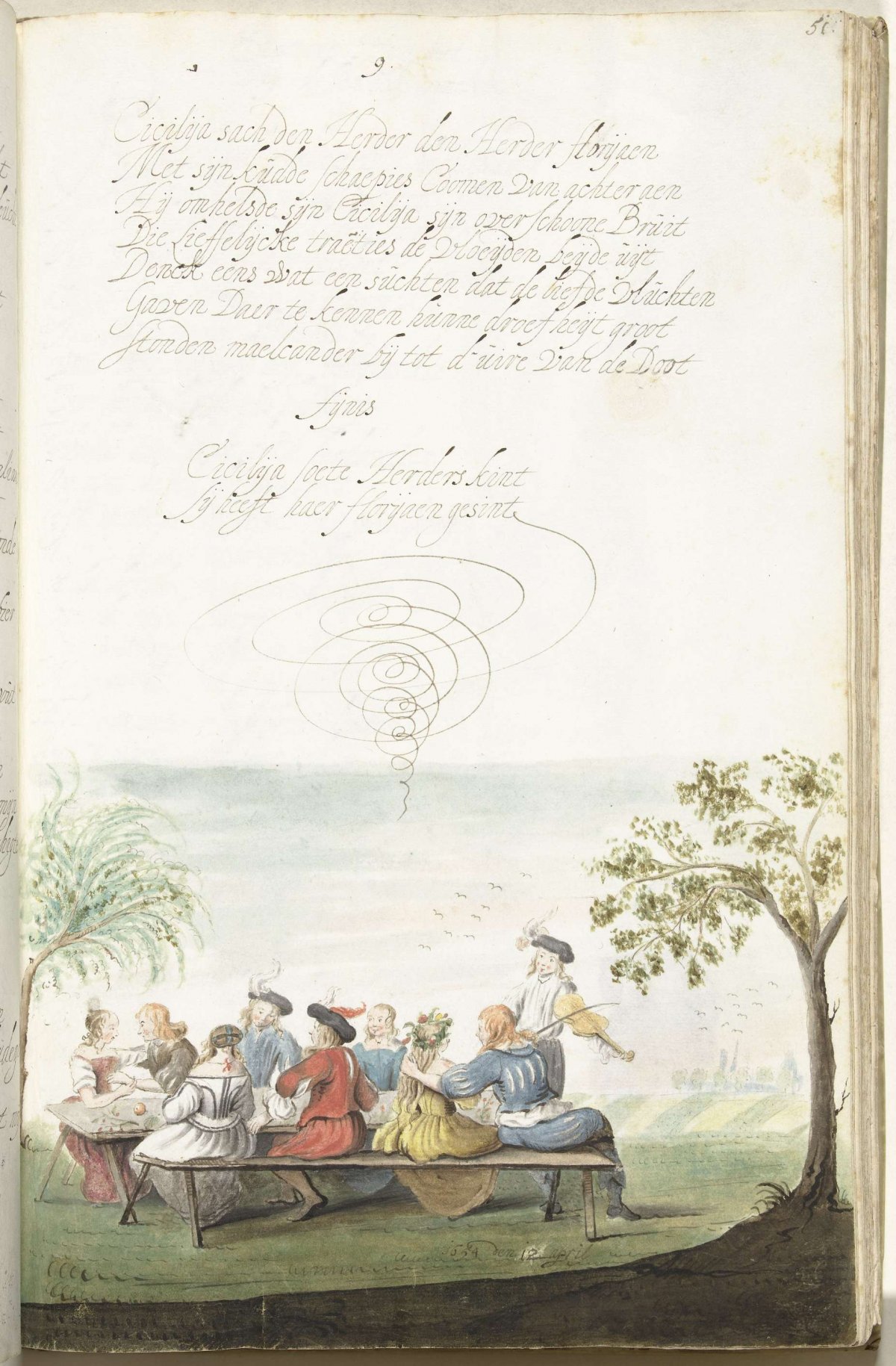 Group of shepherds makes fun in summer, Gesina ter Borch, 1654