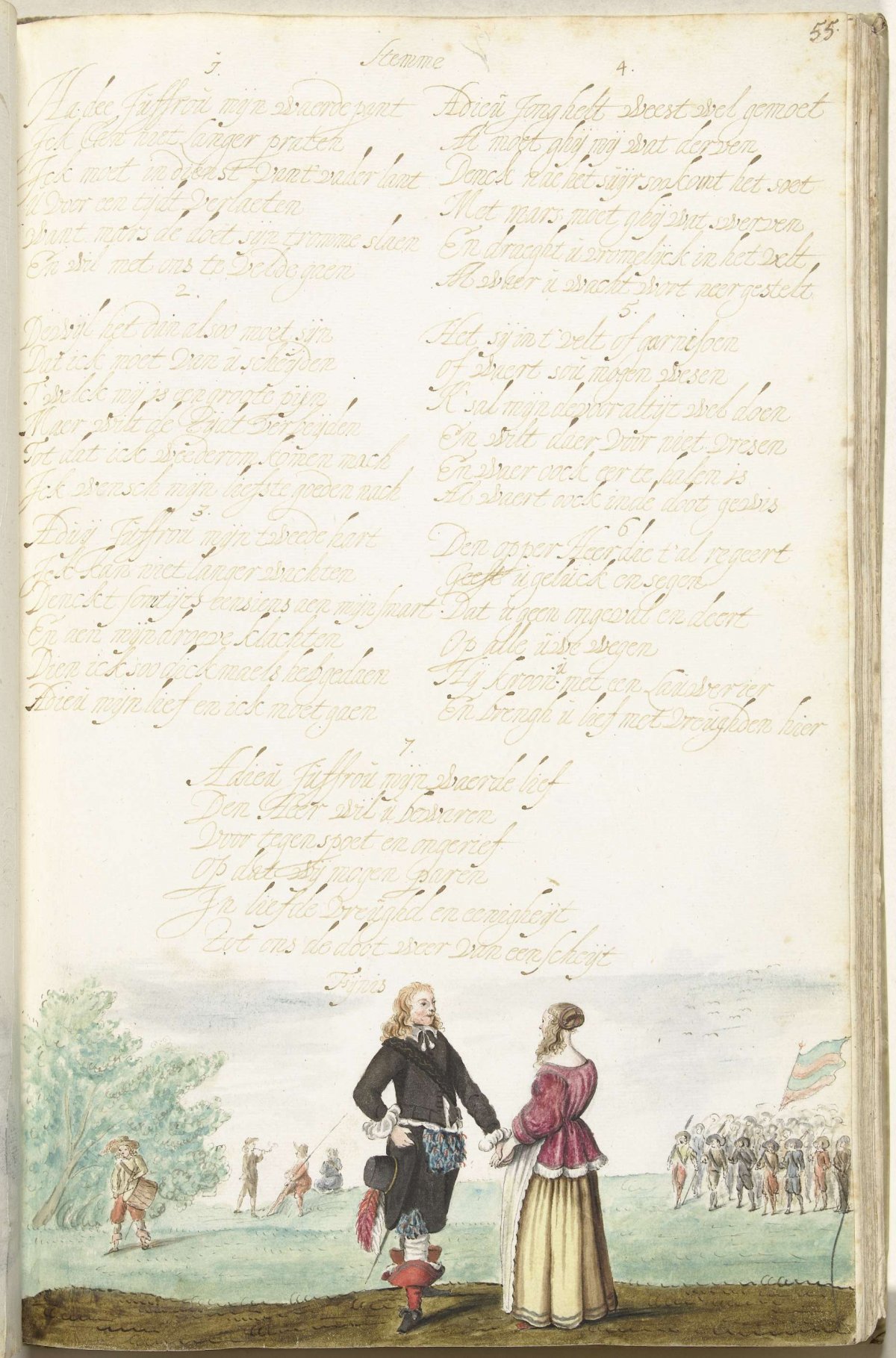 Officer saying goodbye to a lady, Gesina ter Borch, c. 1654