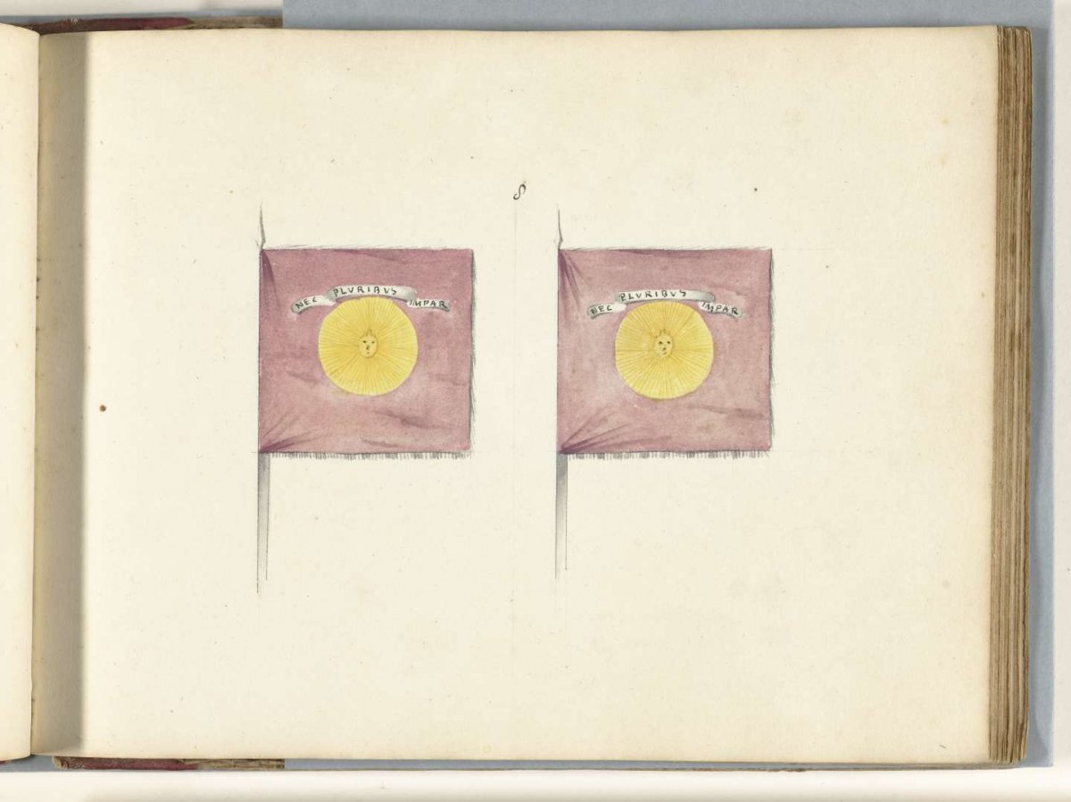 Two French standards, captured in the battle of Oudenaarde, 1708, anonymous, 1713 - 1720