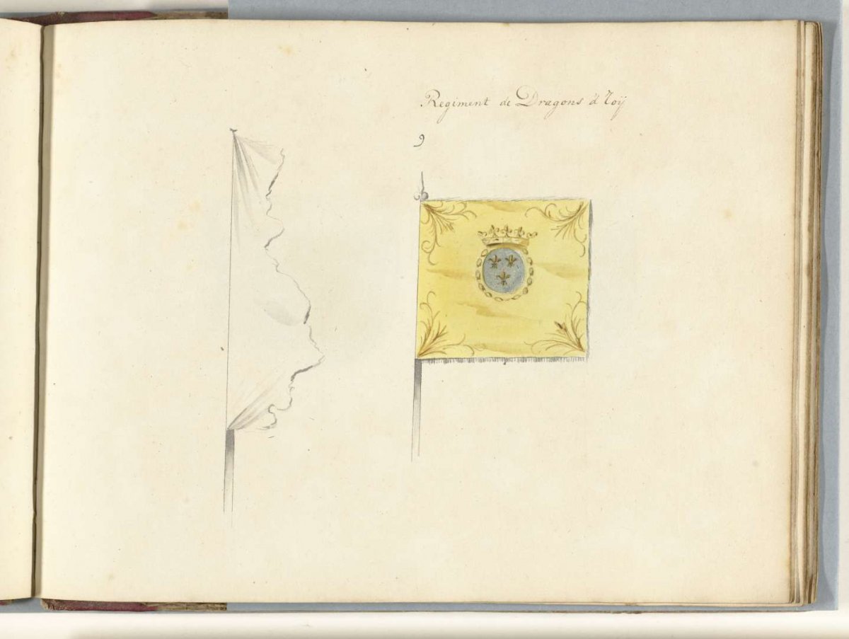 Two French standards, one in tatters, captured in the battle of Malplaquet, 1709, anonymous, 1713 - 1720