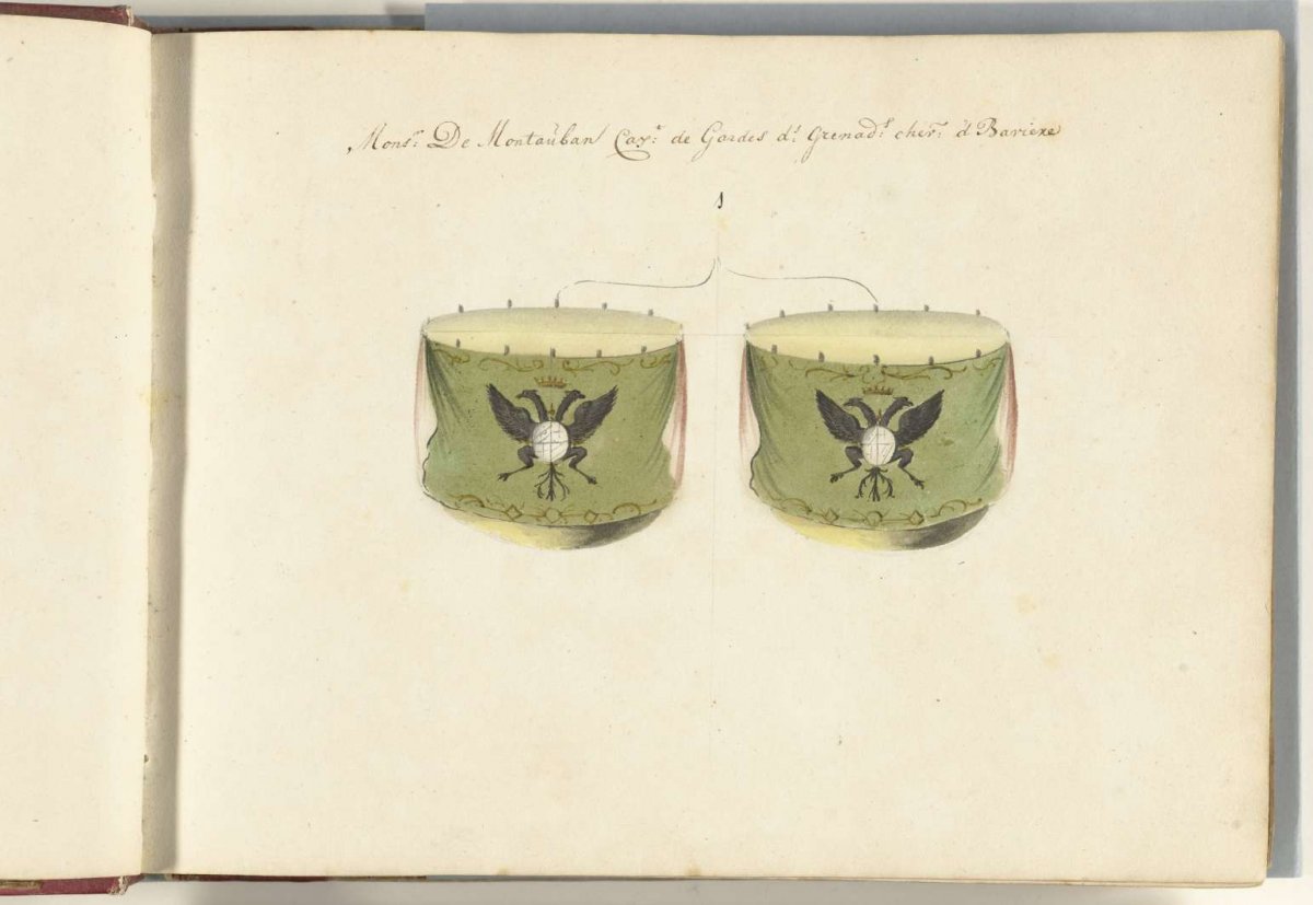 French timpani captured in the battle of Spierbach, 1703, anonymous, 1713 - 1720