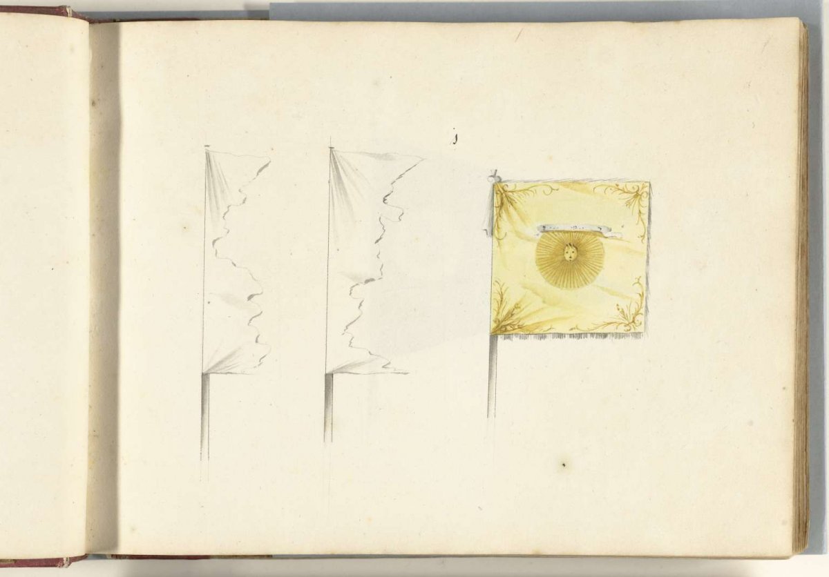 Three French banners captured in the battle of Spierbach, 1703, anonymous, 1713 - 1720
