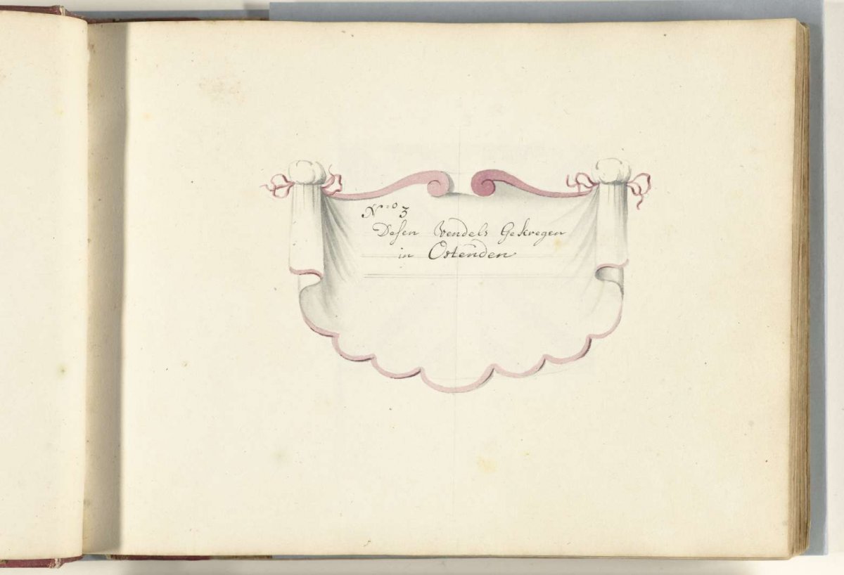 Series title for the group of banners captured at Ostend, 1706, anonymous, 1713 - 1720