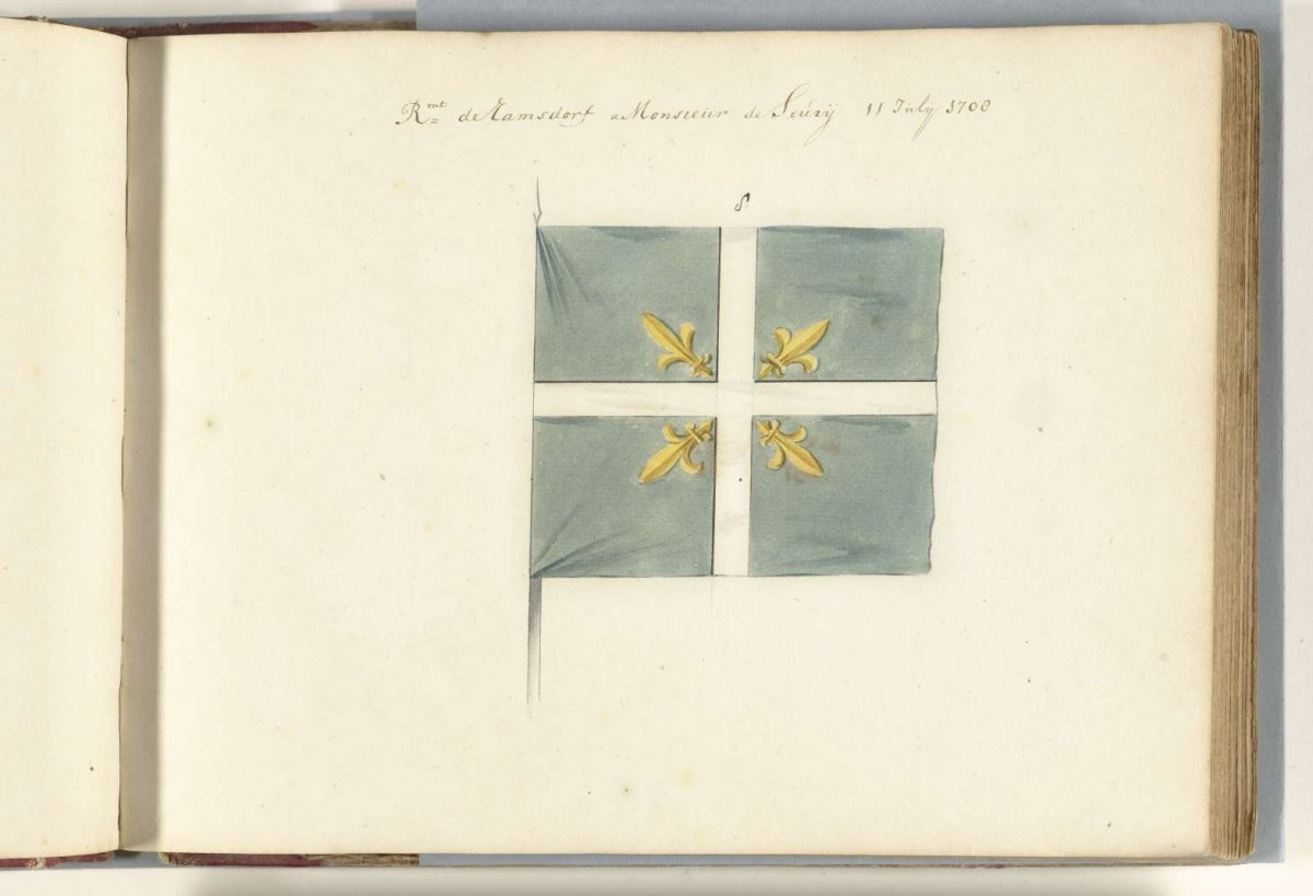 French banner captured in the battle of Oudenaarde, 1708, anonymous, 1713 - 1720