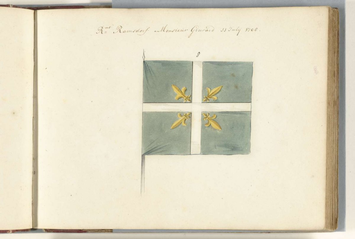 French banner captured in the battle of Oudenaarde, 1708, anonymous, 1713 - 1720