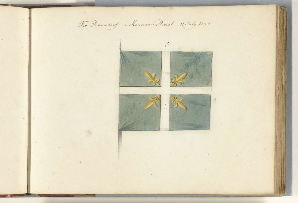 French banner captured in the battle of Oudenaarde, 1708, anonymous, 1713 - 1720