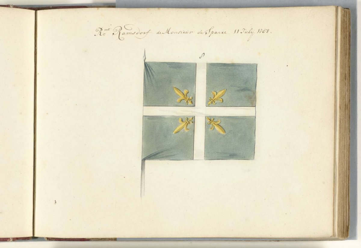 French banner captured in the battle of Oudenaarde, 1708, anonymous, 1713 - 1720