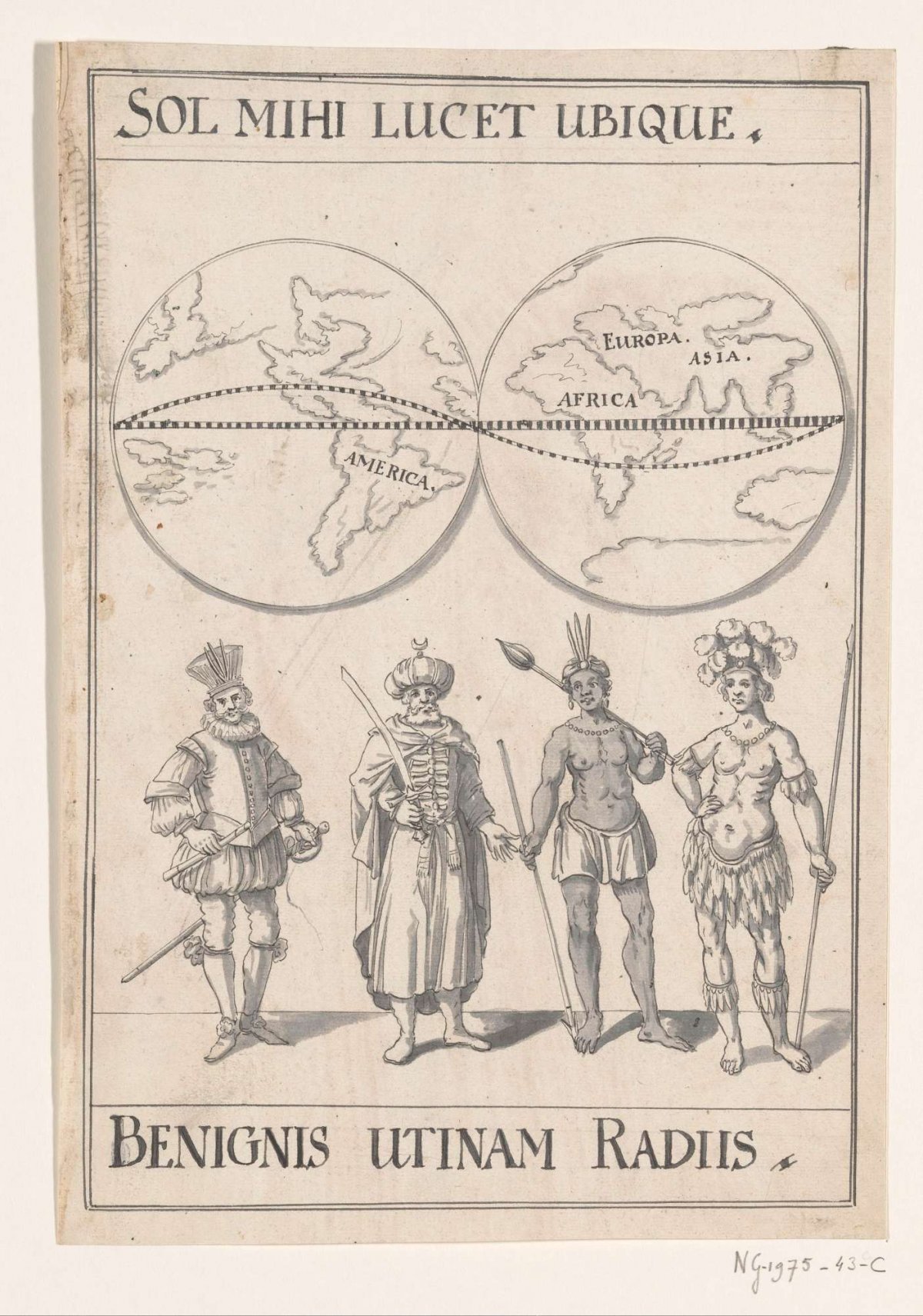 Allegorical emblem at the Peace of Rijswijk, 1697, anonymous, 1697