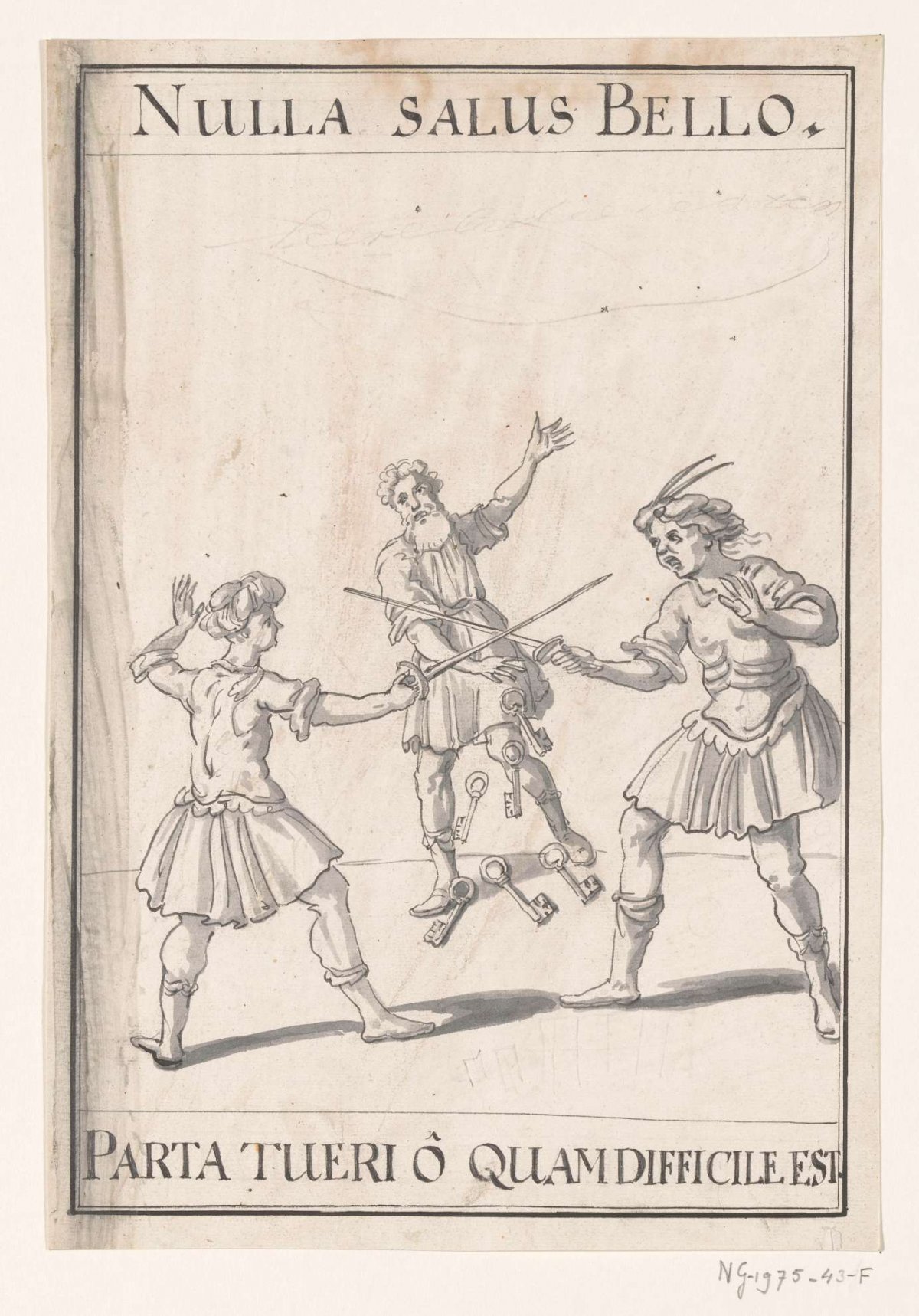 Allegorical emblem at the Peace of Rijswijk, 1697, anonymous, 1697