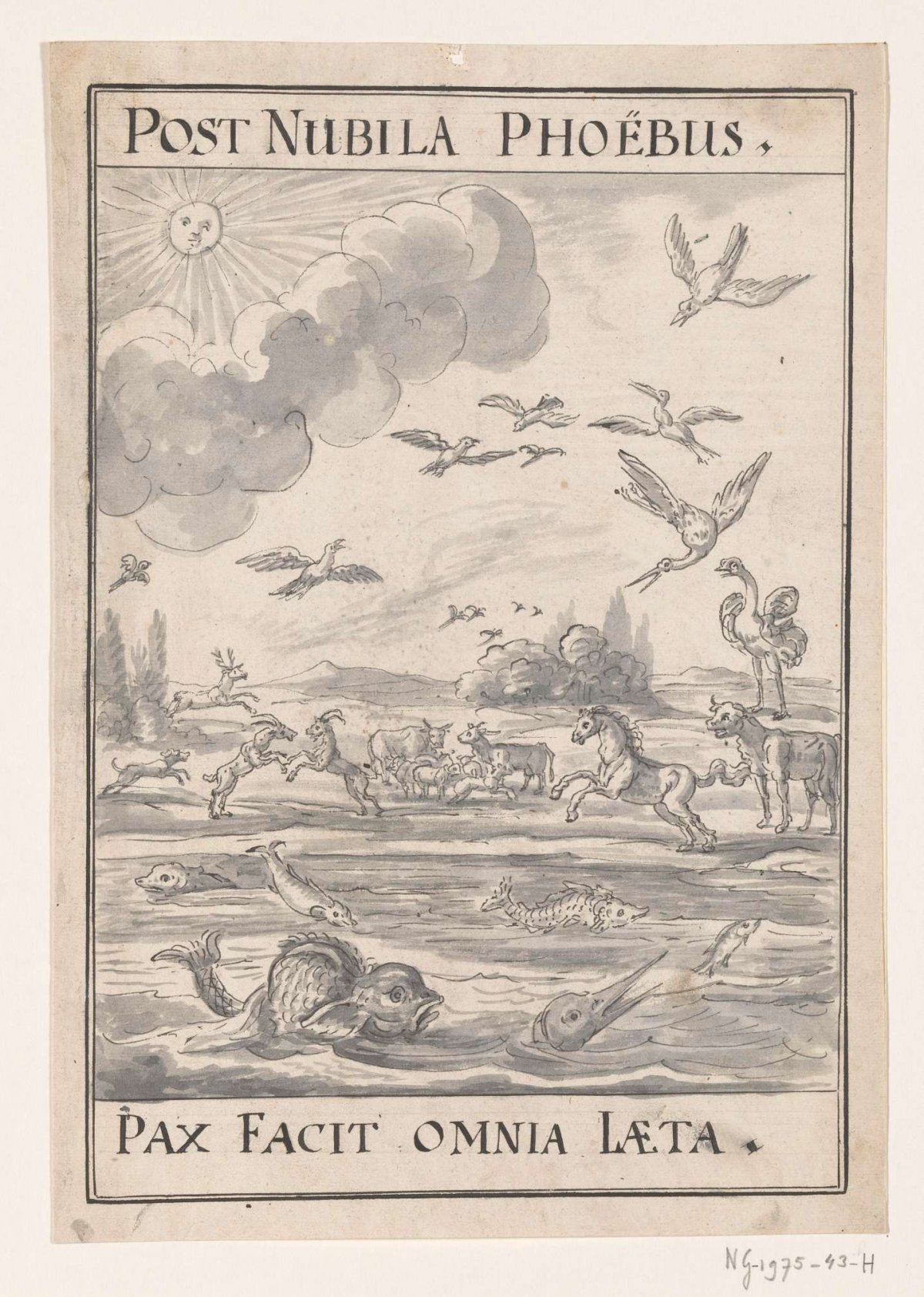 Allegorical emblem at the Peace of Rijswijk, 1697, anonymous, 1697