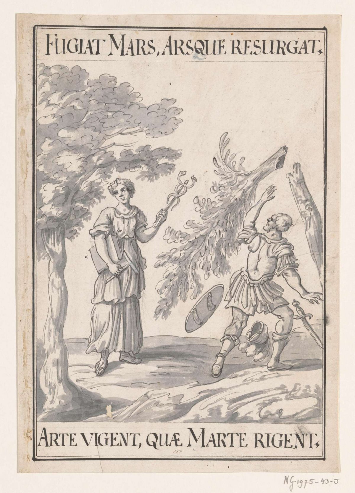 Allegorical emblem at the Peace of Rijswijk, 1697, anonymous, 1697