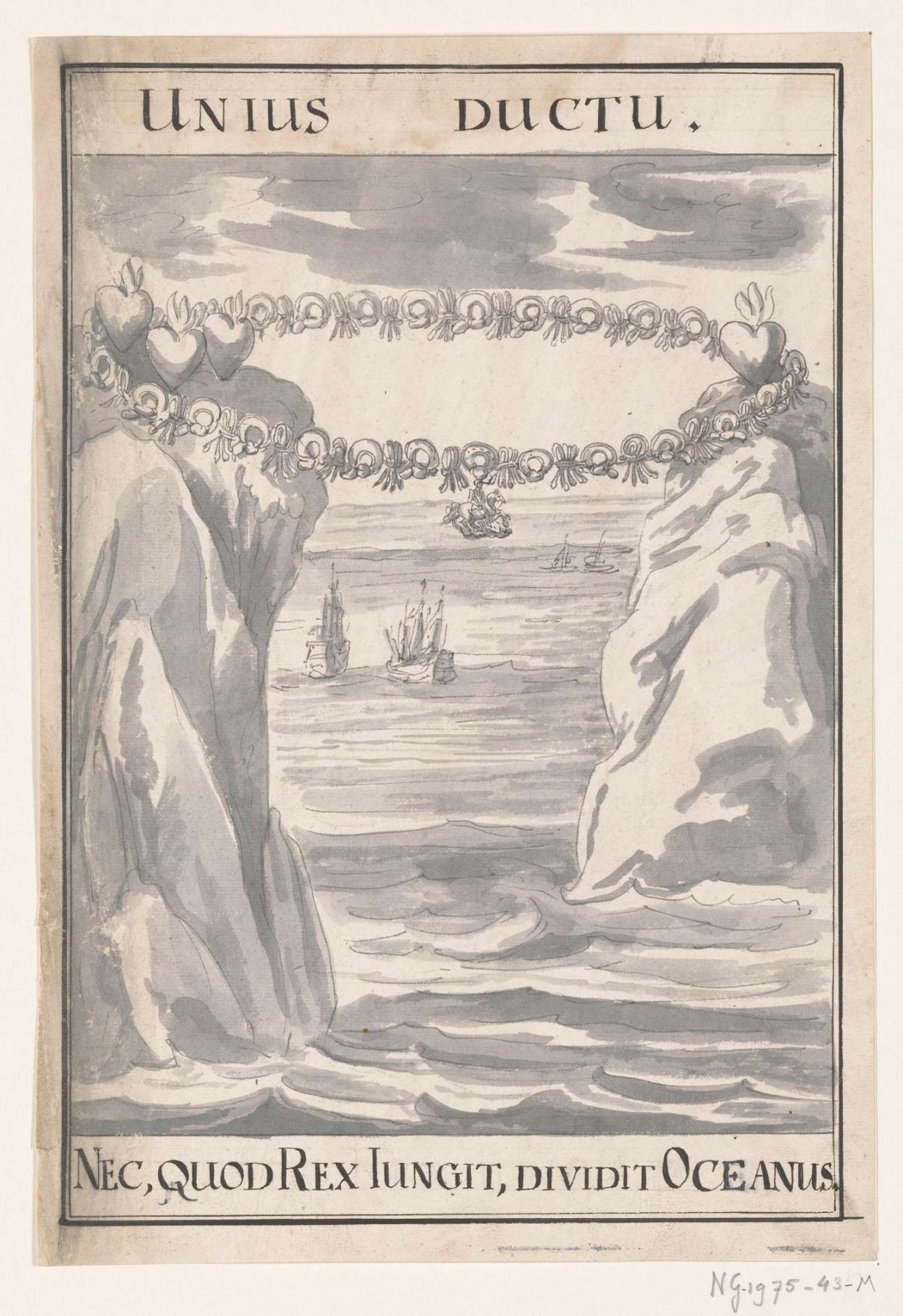 Allegorical emblem at the Peace of Rijswijk, 1697, anonymous, 1697