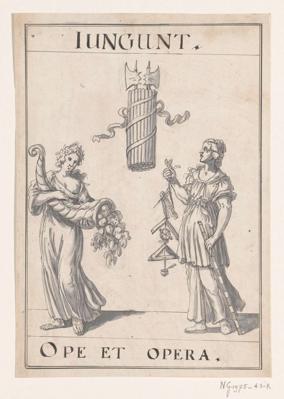 Allegorical emblem at the Peace of Rijswijk, 1697, anonymous, 1697