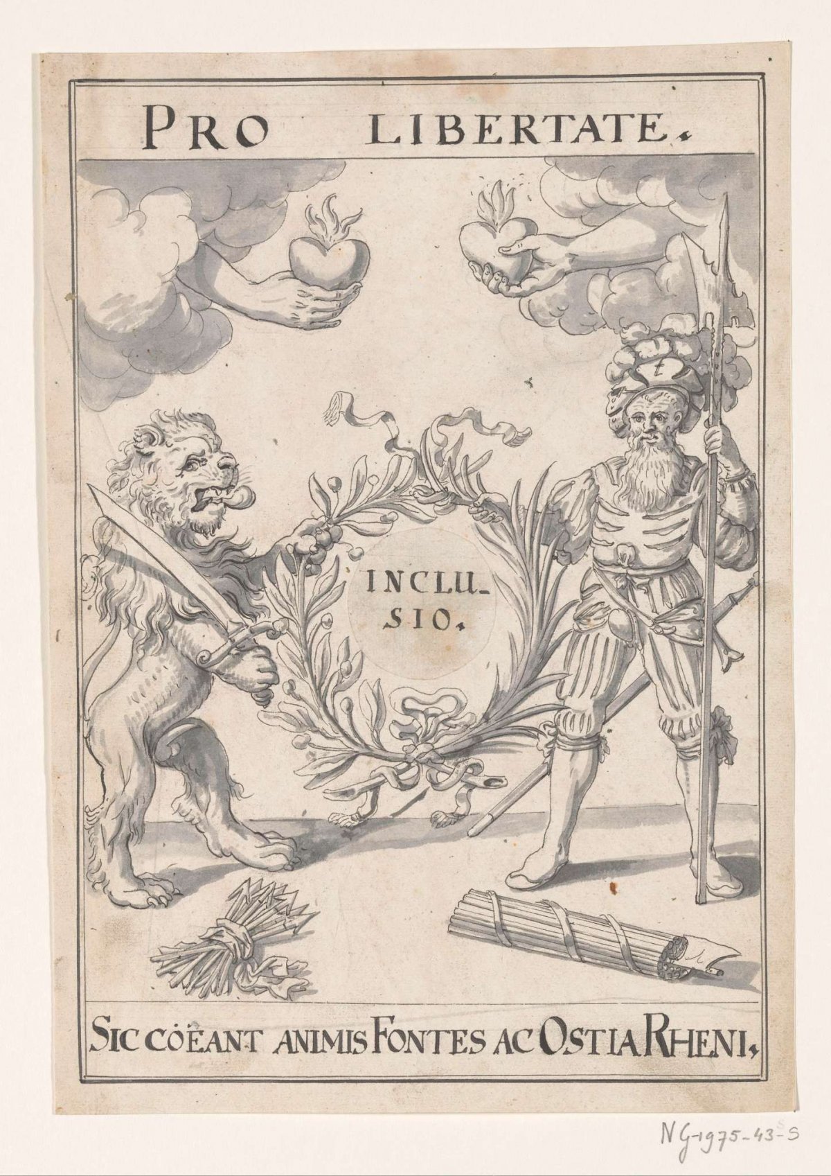 Allegorical emblem at the Peace of Rijswijk, 1697, anonymous, 1697