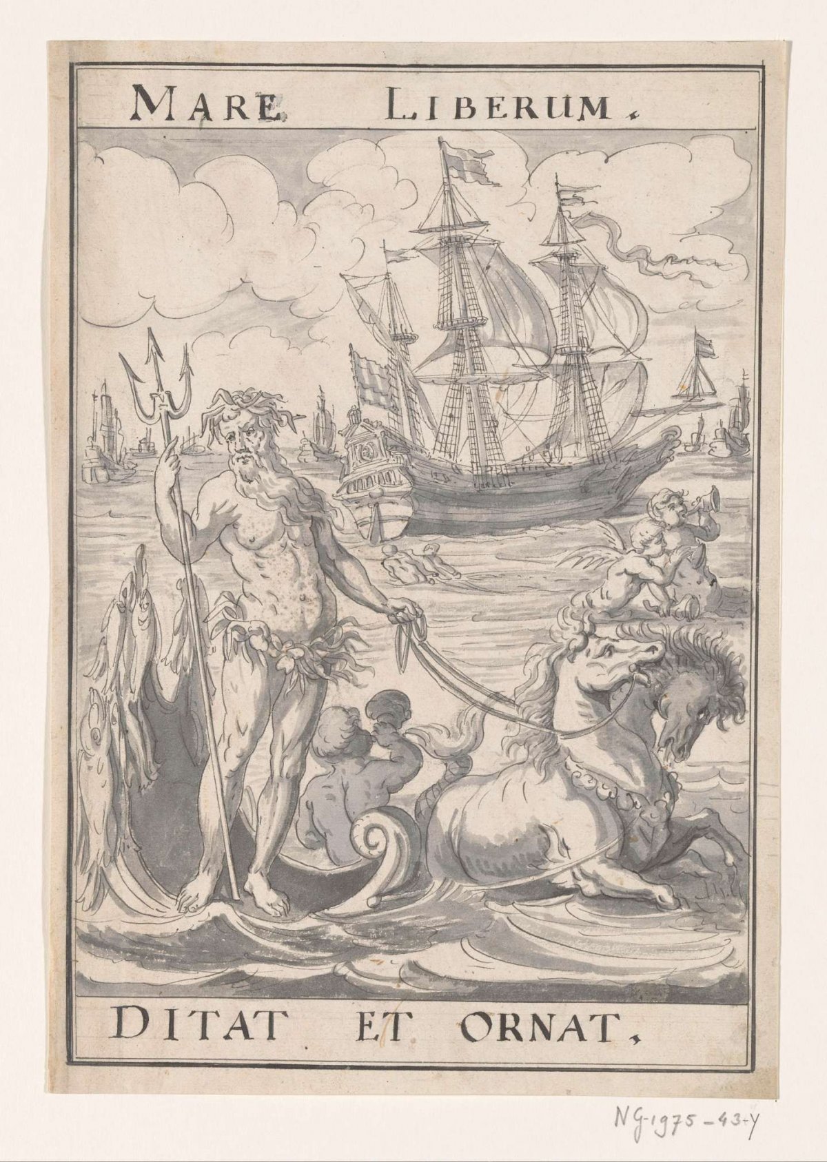 Allegorical emblem at the Peace of Rijswijk, 1697, anonymous, 1697