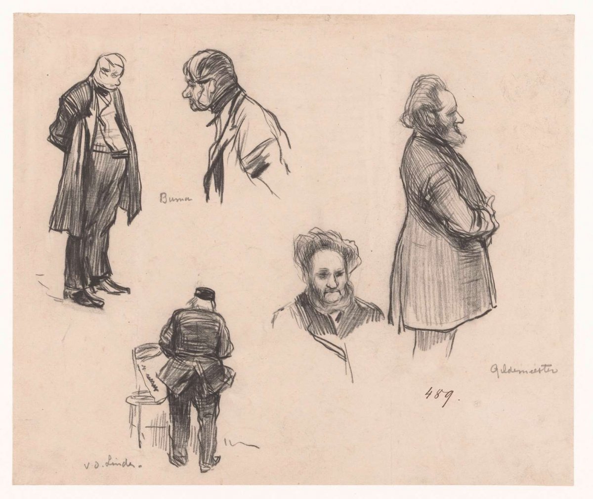 Members of the House of Representatives A. Buma, G.M. van der Linden and A. Gildemeester, Pieter de Josselin de Jong, 1887