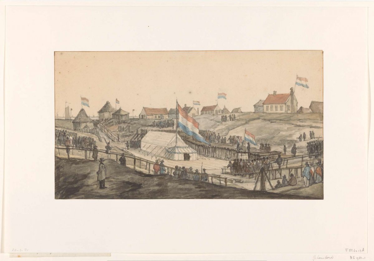 Foundation stone laid for the Willem Lock, 1820, Gerrit Lamberts, 1820