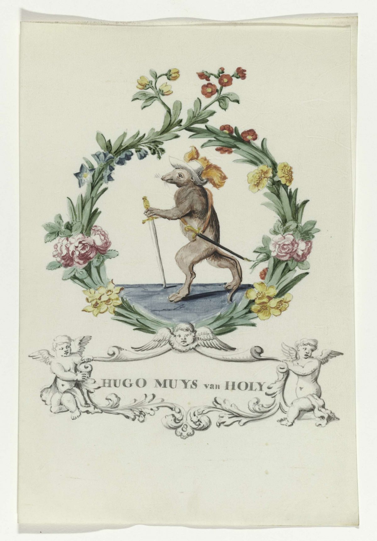 Cartoon by Hugo Muys of Holy, anonymous, 1710 - 1720