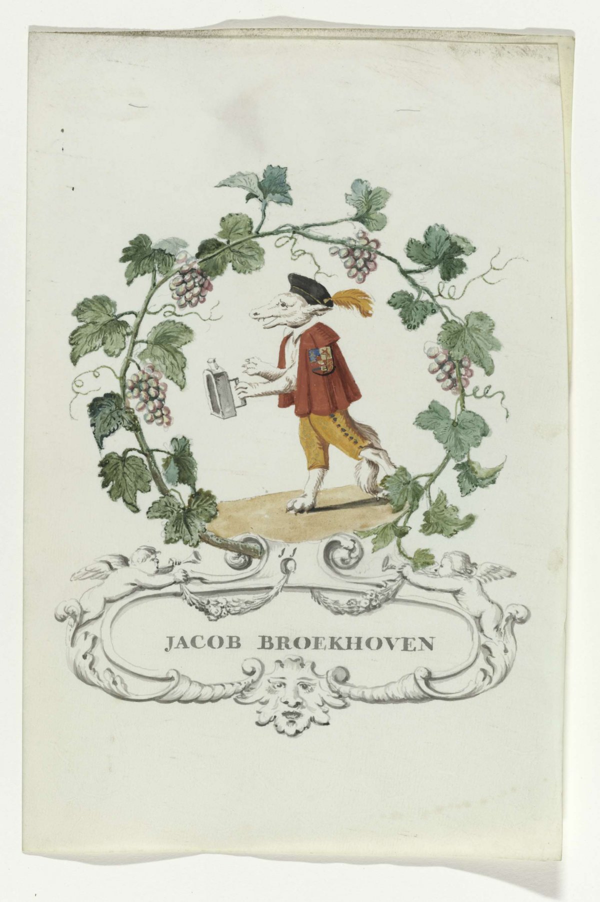 Cartoon by Jacob Broekhoven, anonymous, 1710 - 1720