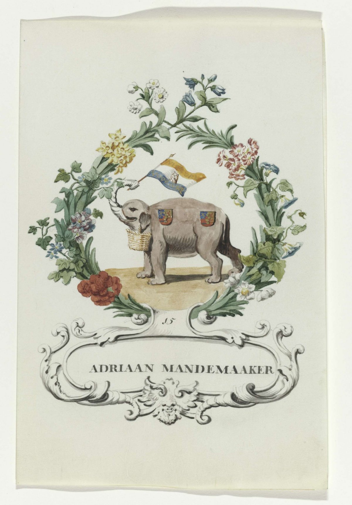 Cartoon by Adriaan Mandemaaker, anonymous, 1710 - 1720