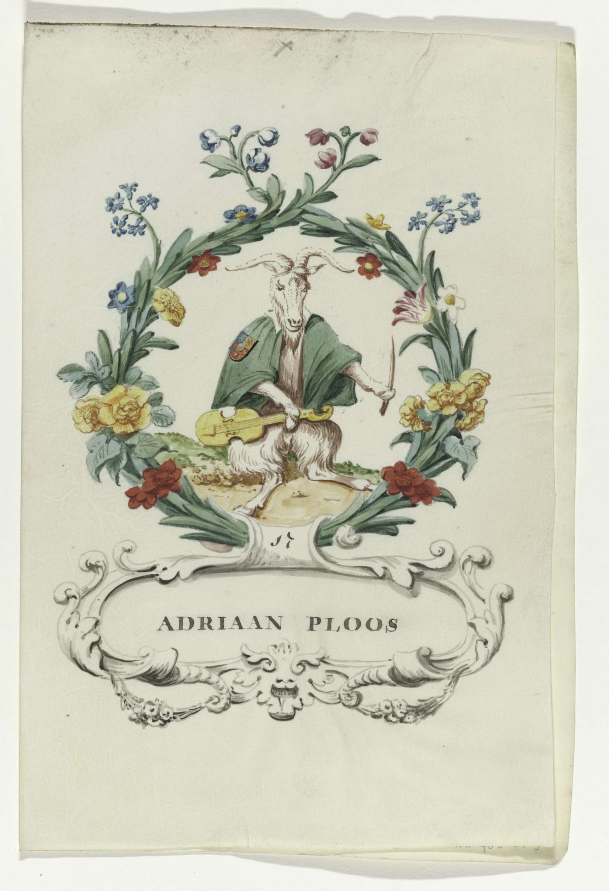 Cartoon by Adriaan Ploos, anonymous, 1710 - 1720