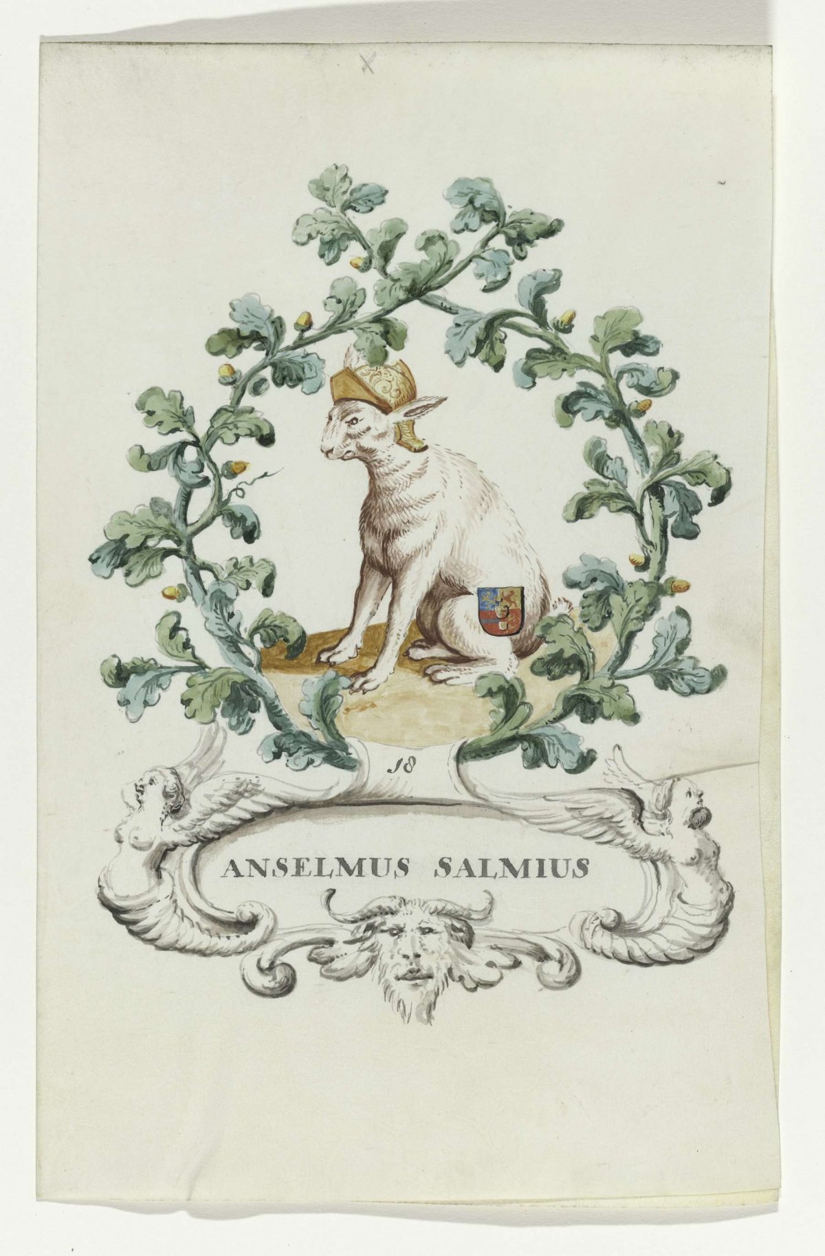 Cartoon by Anselmus Salmius, anonymous, c. 1710 - c. 1720