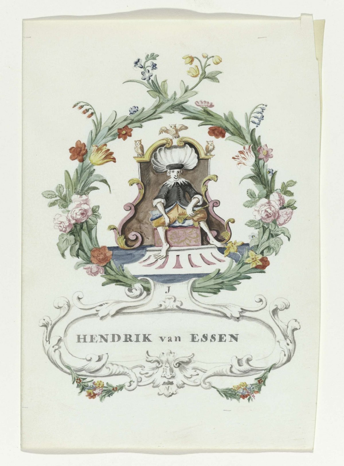 Cartoon by Hendrik van Essen, anonymous, 1710 - 1720