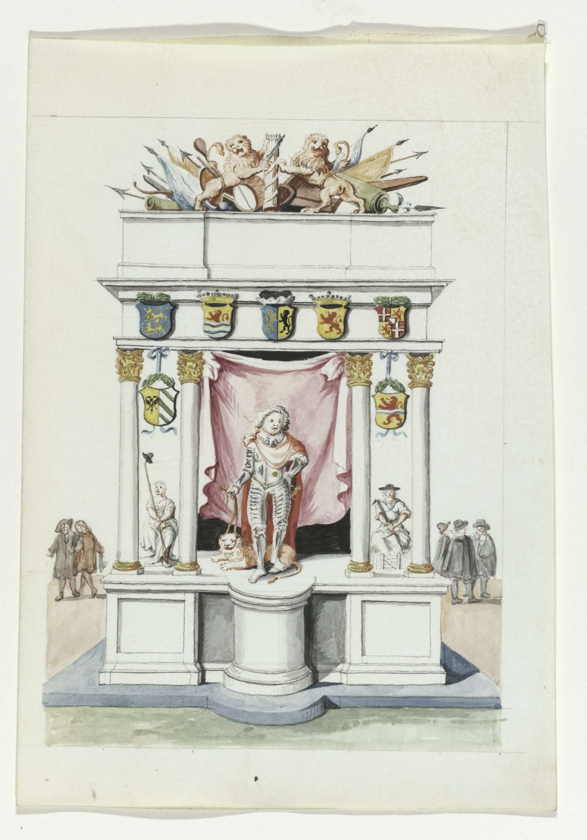 Triumphal gate of Prince Maurice, anonymous, 1710 - 1720