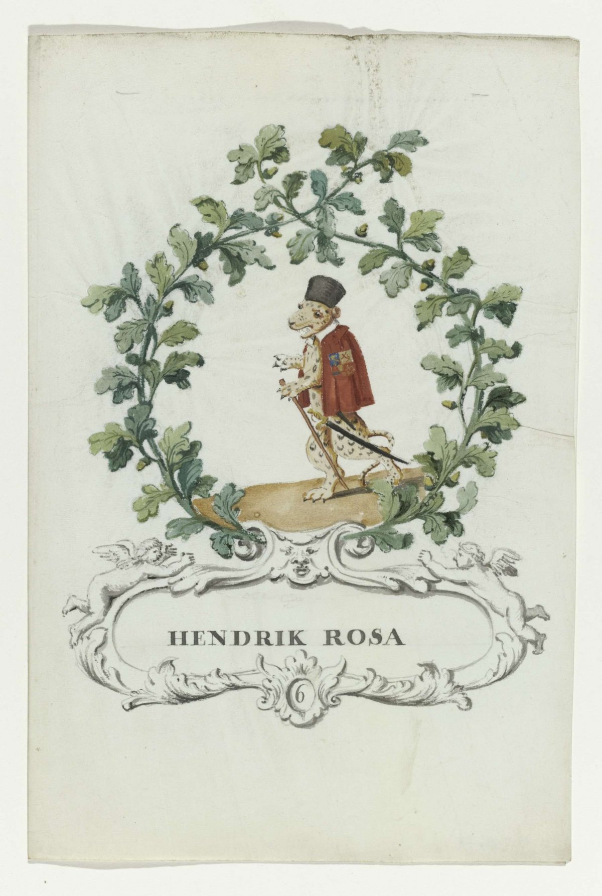 Cartoon by Henrik Rosa, anonymous, 1710 - 1720