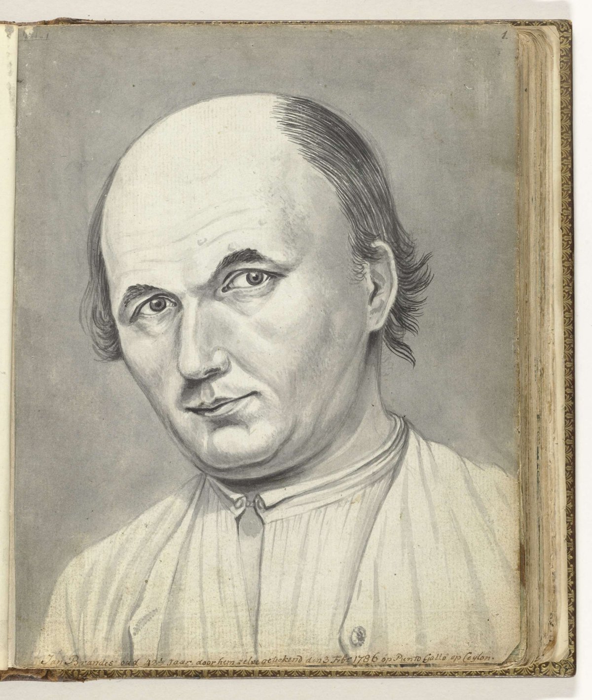 Self-portrait of Jan Brandes, Jan Brandes, 1786