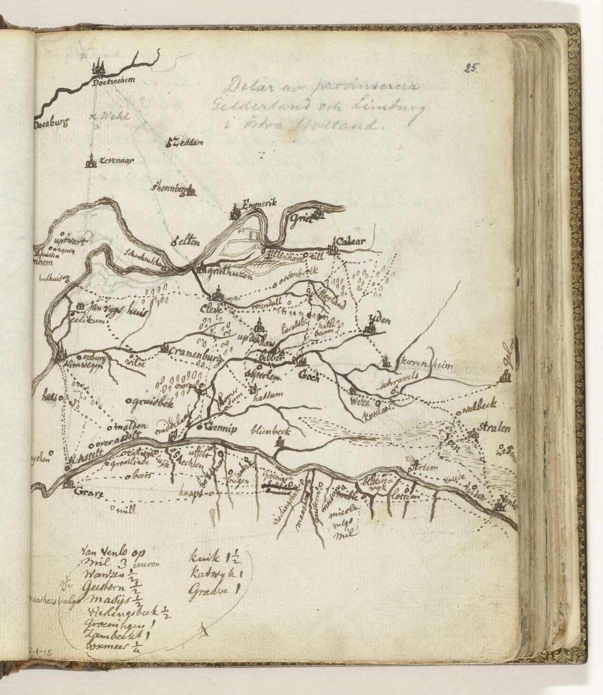 Map of the region between Doetinchem and Venlo, Jan Brandes, 1770 - 1778