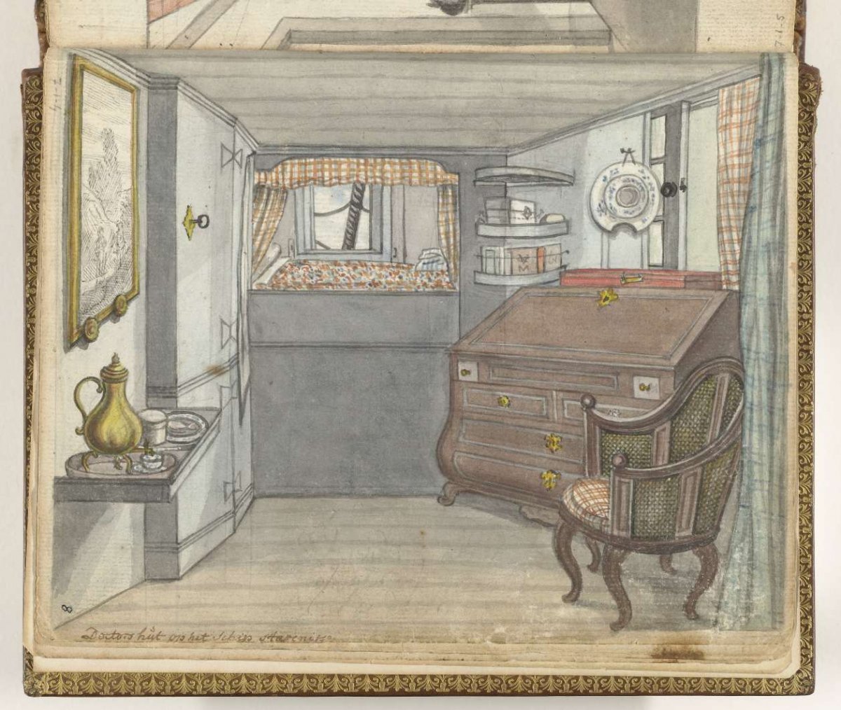 Surgeon's hut on the VOC ship the Stavenisse, Jan Brandes, 1785 - 1786