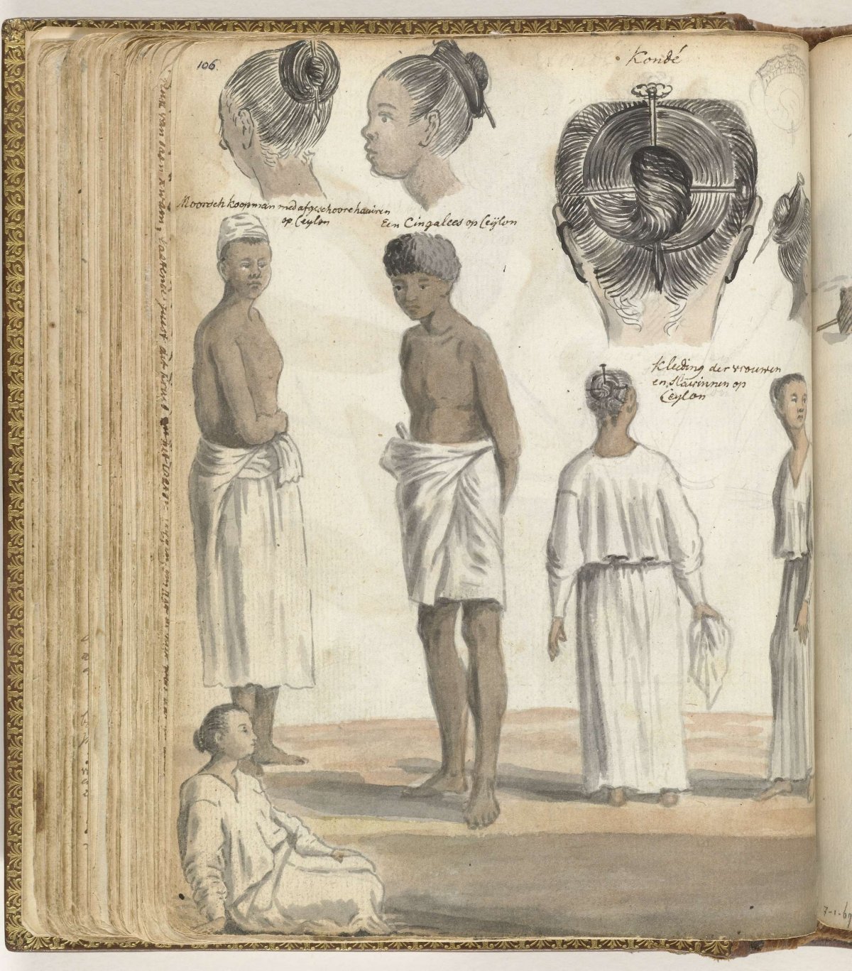 Hairdressing, folk types in Ceylon, Jan Brandes, 1785 - 1786