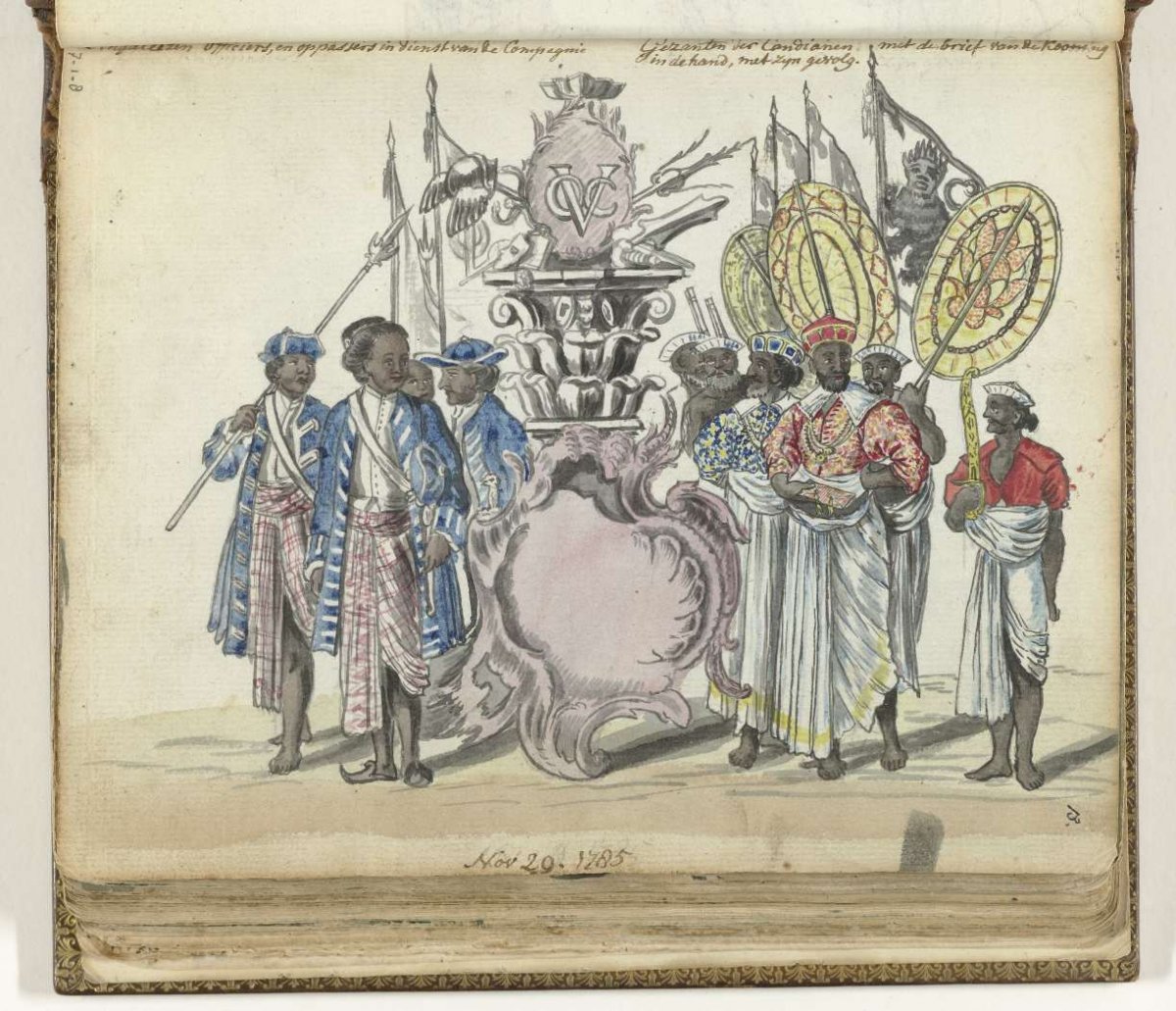 Sinhalese military in the service of the VOC and envoys of the king of Kandy, Jan Brandes, 1785
