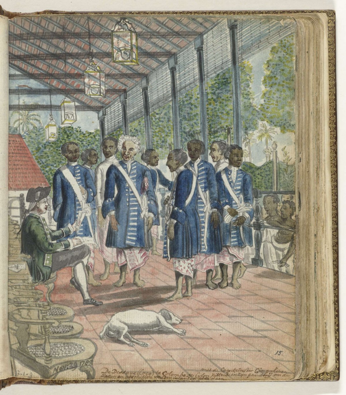 Dessave De Cock and his officers at Hulftsdorp, Jan Brandes, 1785